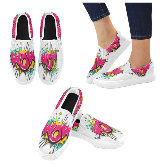 Wow Comic Book Slip-on Shoes