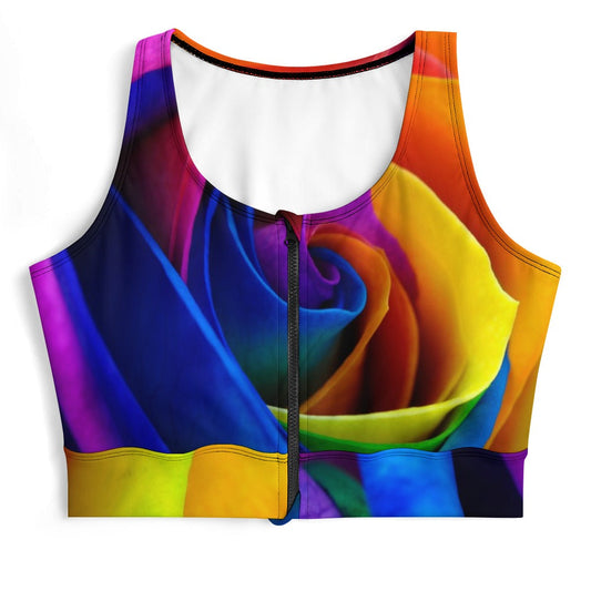 Woman's Rose Zipper Top