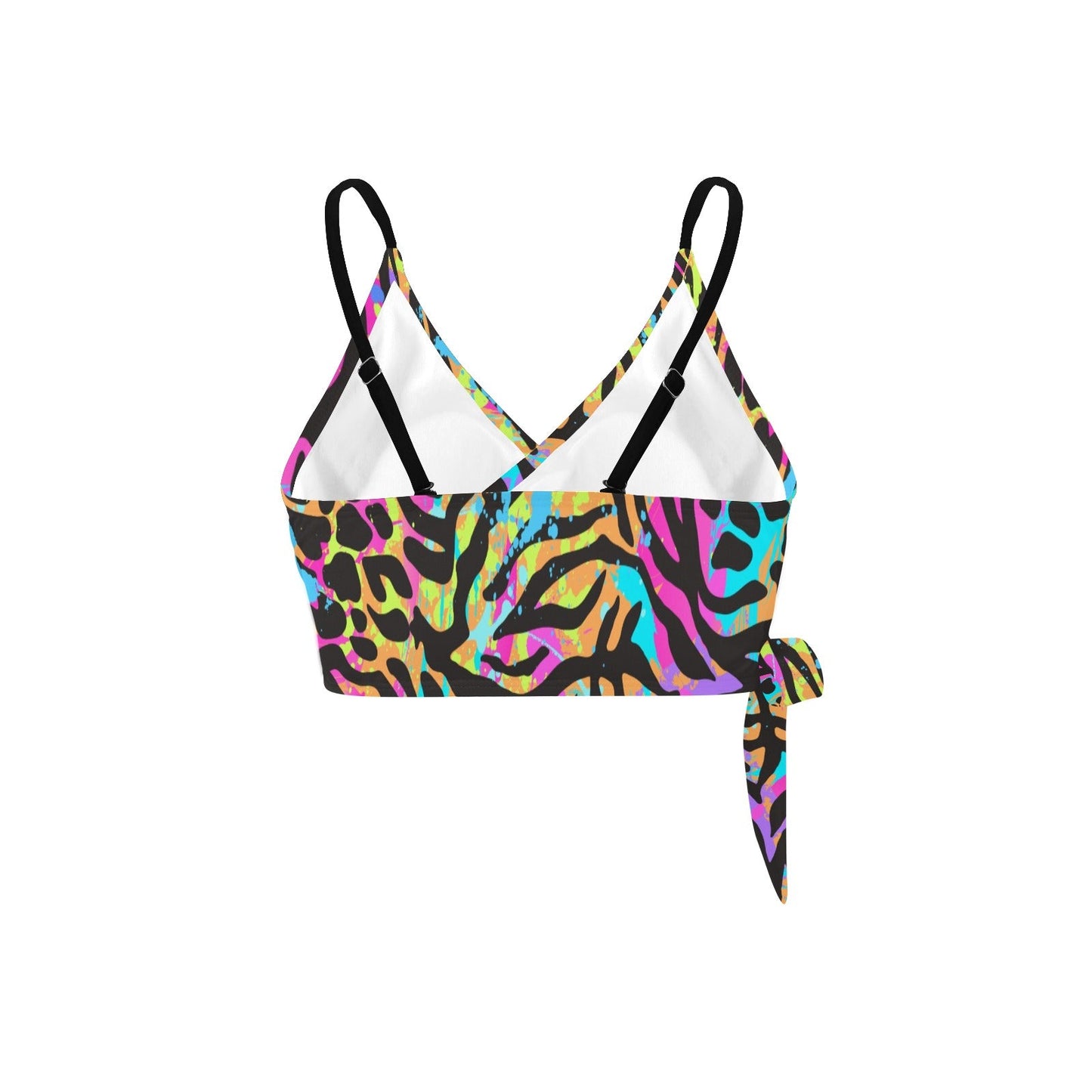 Leopard Print Knot Side Bikini Top