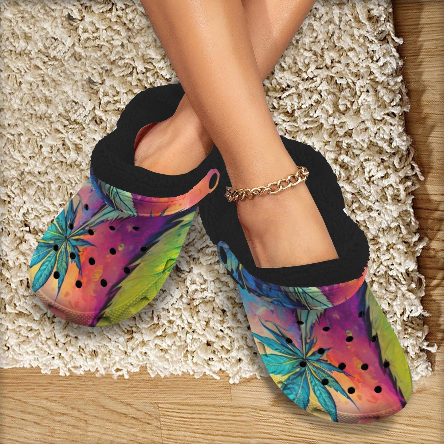 Mary JanePrint Fleece Lined Adults Clogs