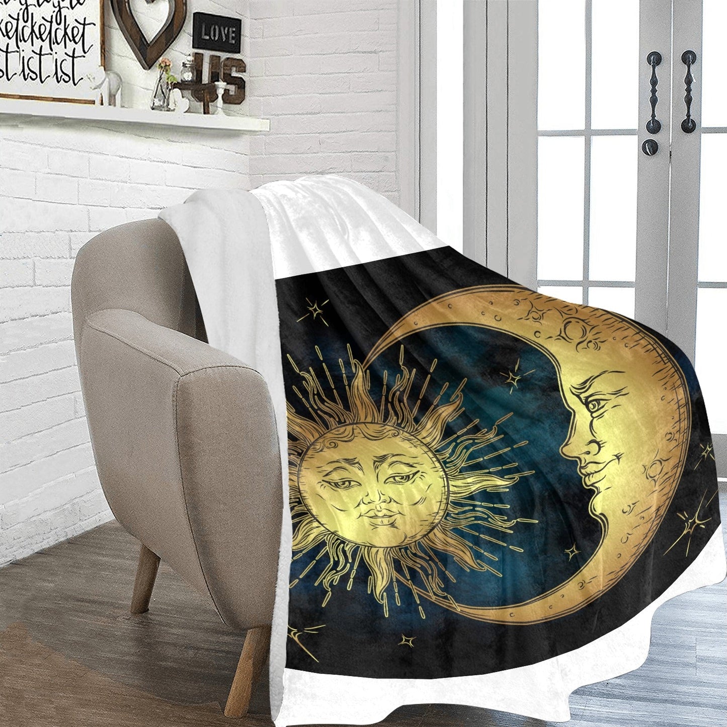 Sun and Moon Micro Fleece Blanket