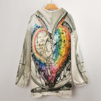 Heart Multi-colored Hooded Blanket