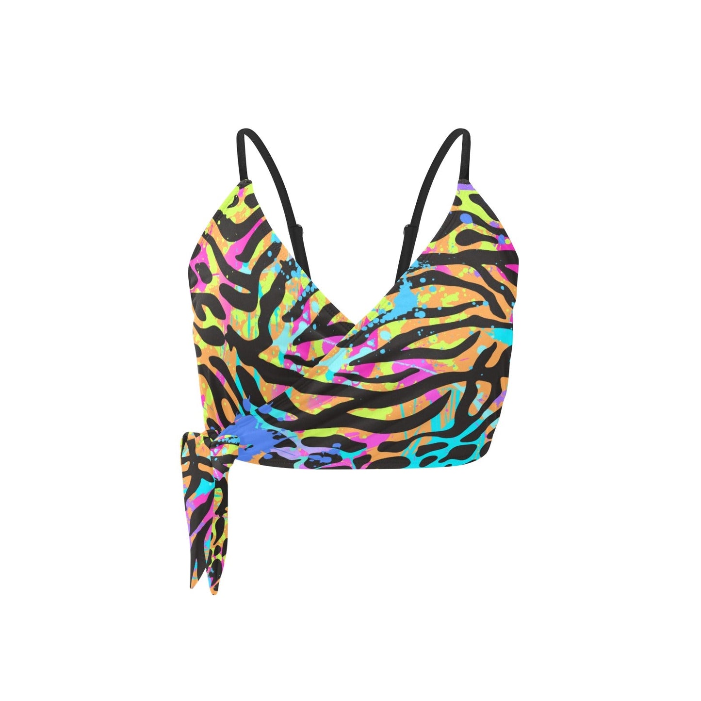 Leopard Print Knot Side Bikini Top